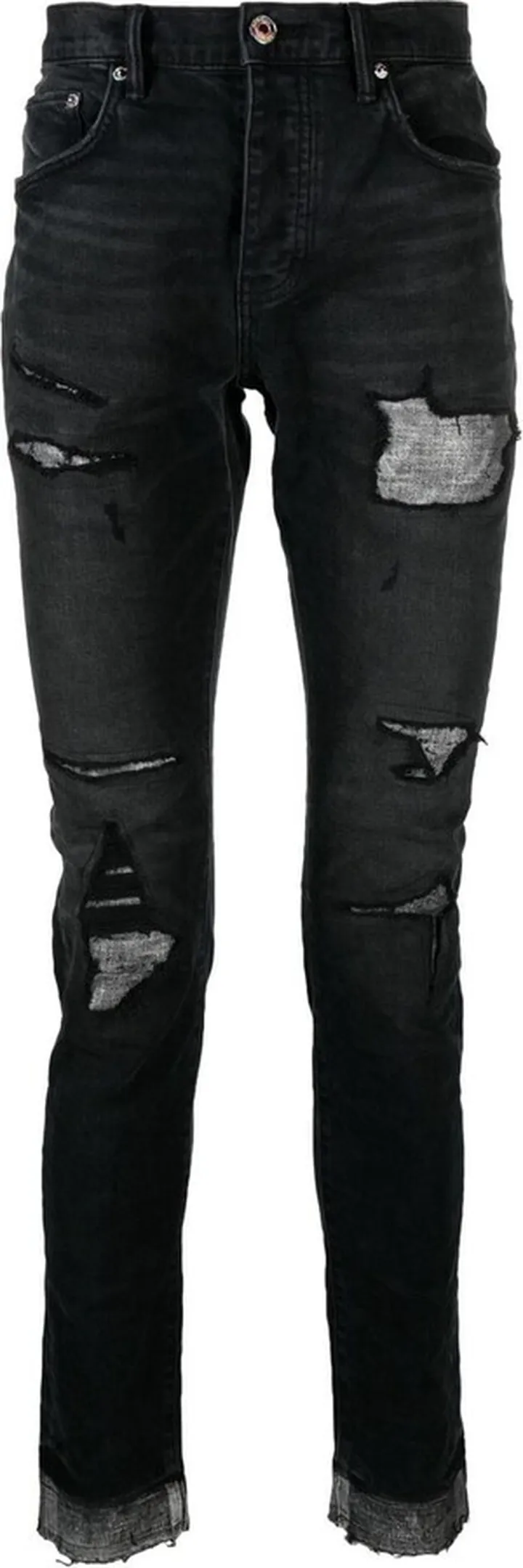 Distressed Slim-Cut Jeans