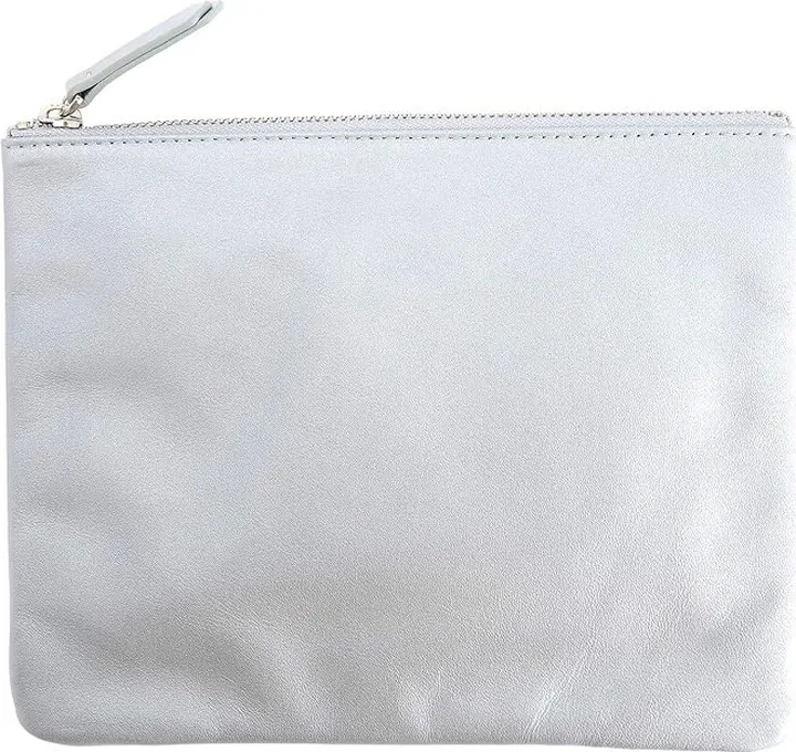 ROYCE New York Leather Organizer Pouch (Silver) Luggage