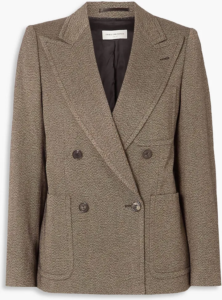 Double-breasted woven blazer