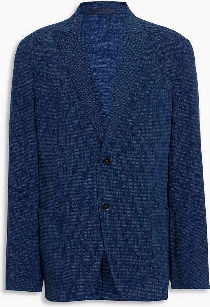 Lightest cotton-blend seersucker blazer