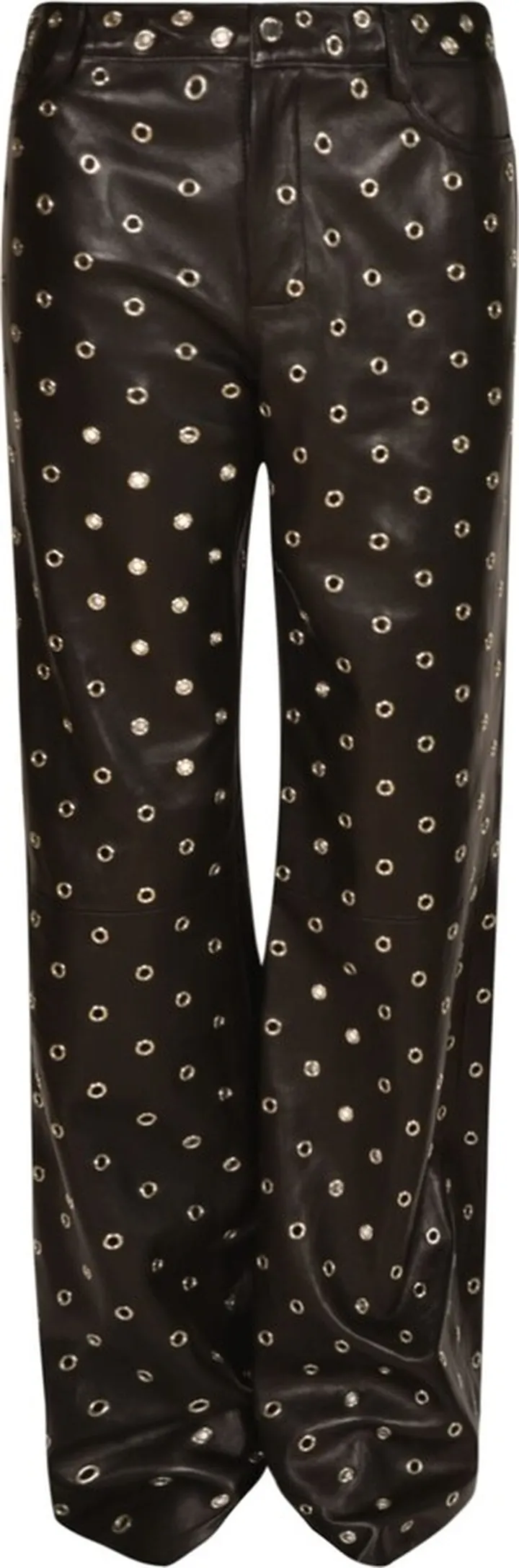Straight Leg Perforated Trousers