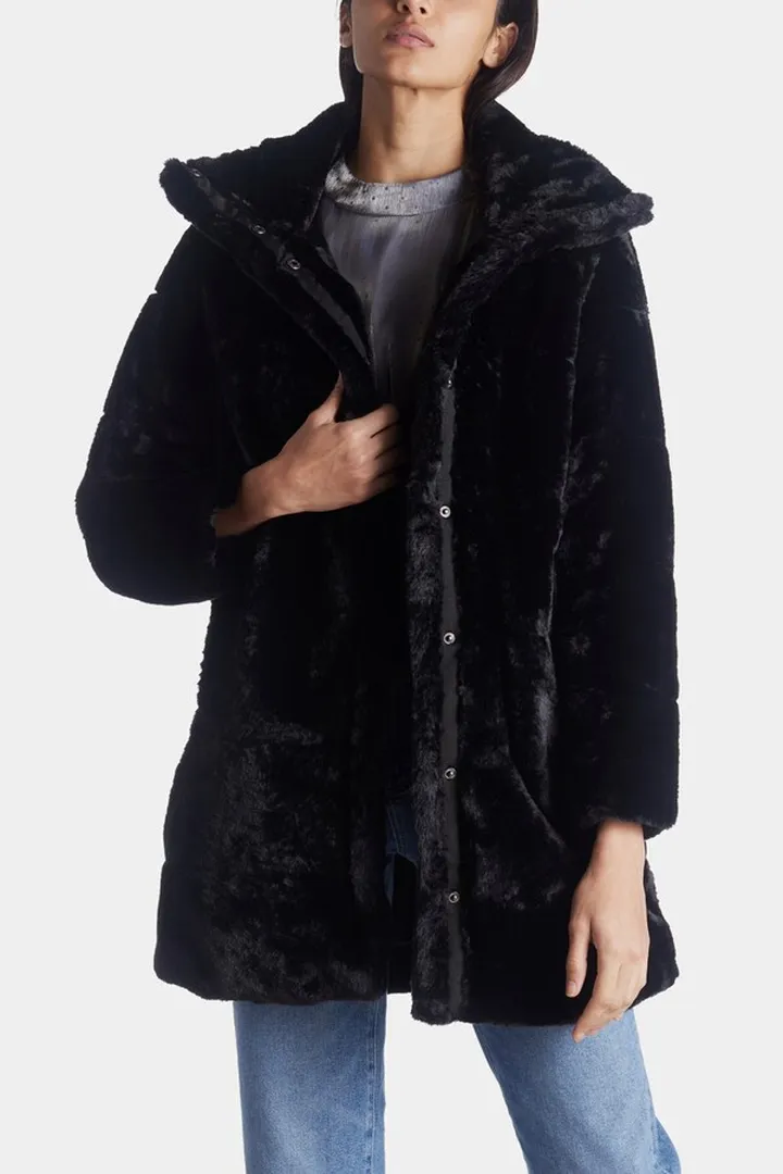 Short Pile Faux Fur Puffer