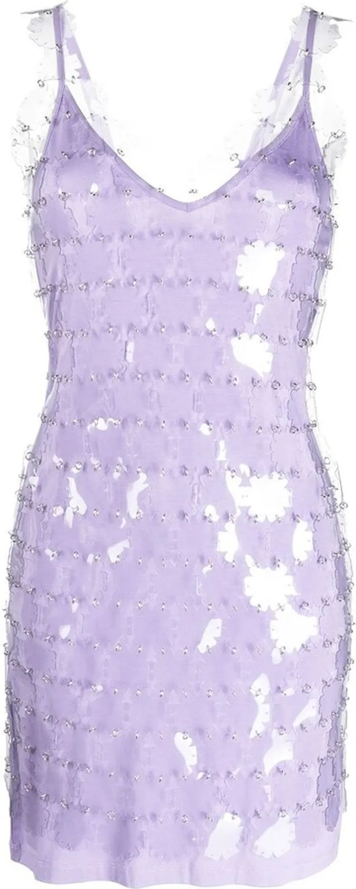 sequinned V-neck mini dress