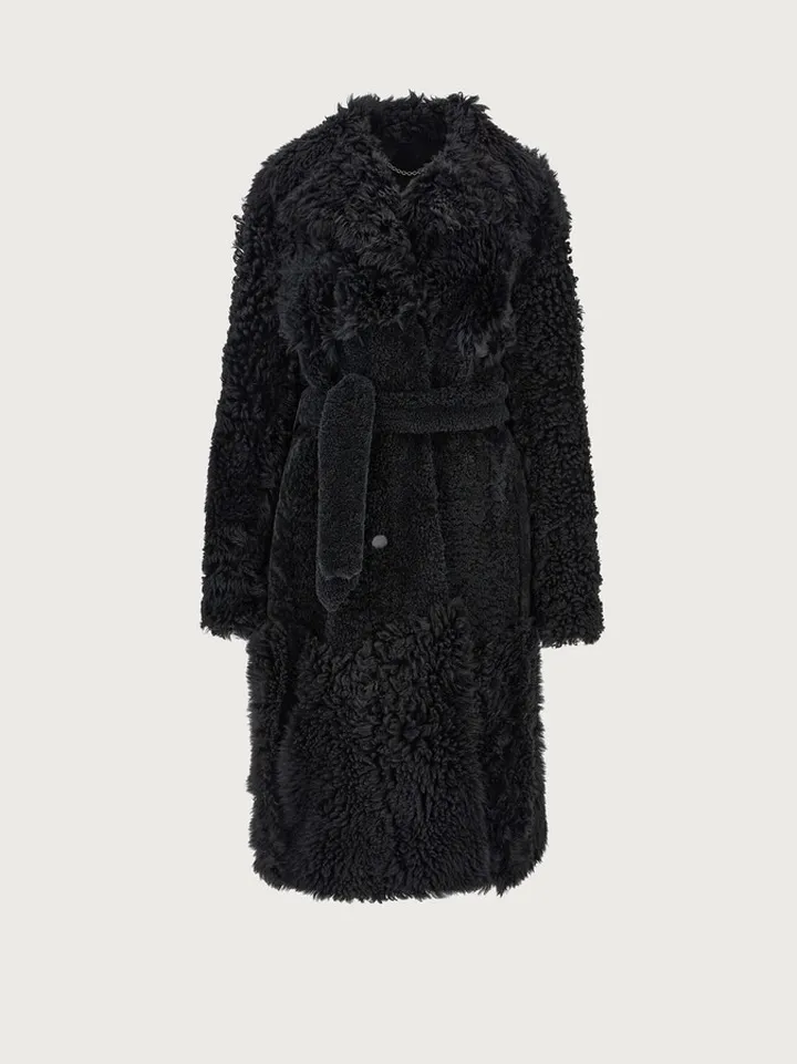 Ferragamo Women Shearling coat Black