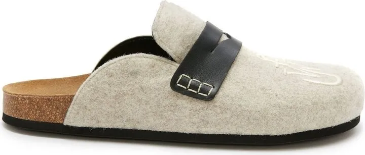 Anchor-logo felt mules