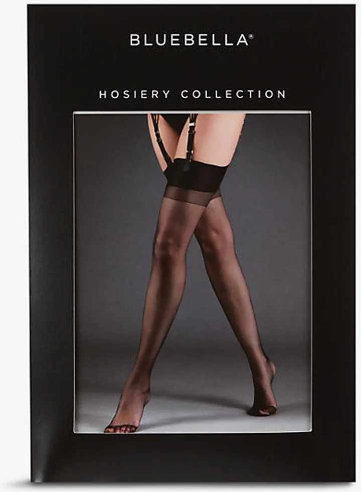 Womens Black Plain emi-sheer tretch-woven tockings
