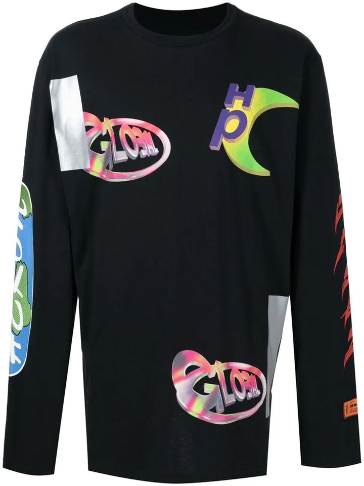 Global-print long-sleeve T-shirt