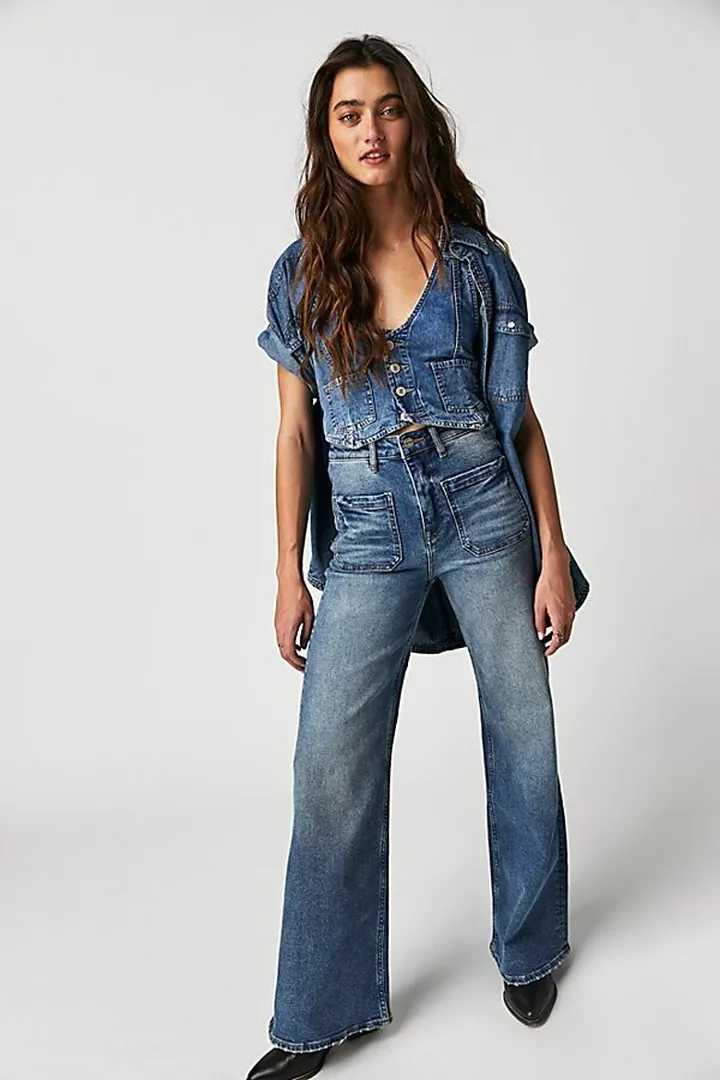 Driftwood Charlee Patch Pocket Jeans by Driftwood at Free People