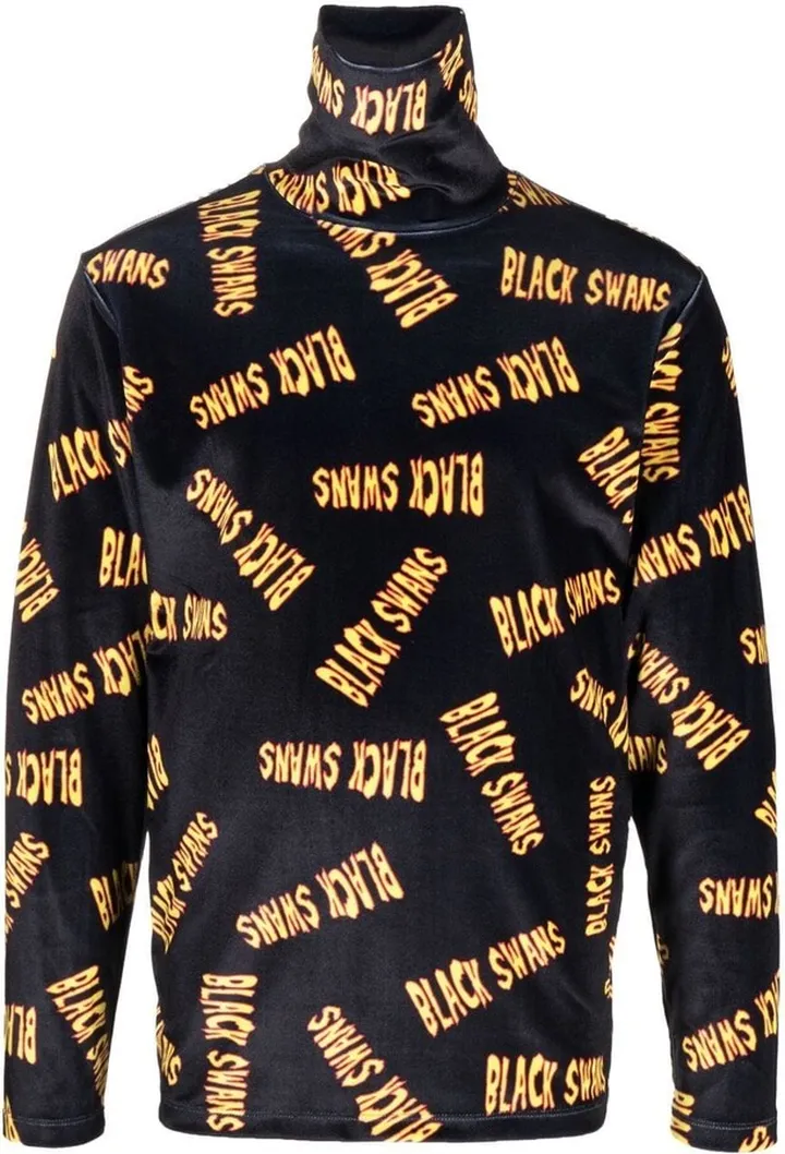 Black Swans velvet turtleneck top