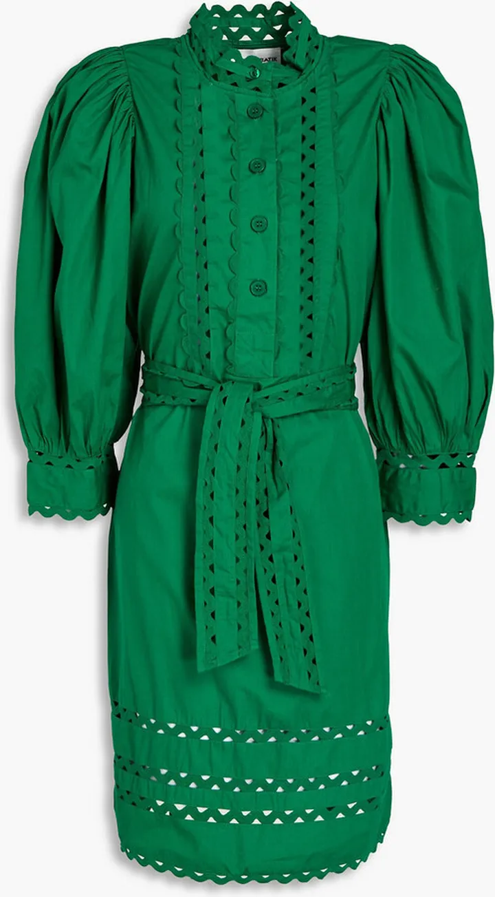 Molly rickrack-trimmed cotton-poplin dress