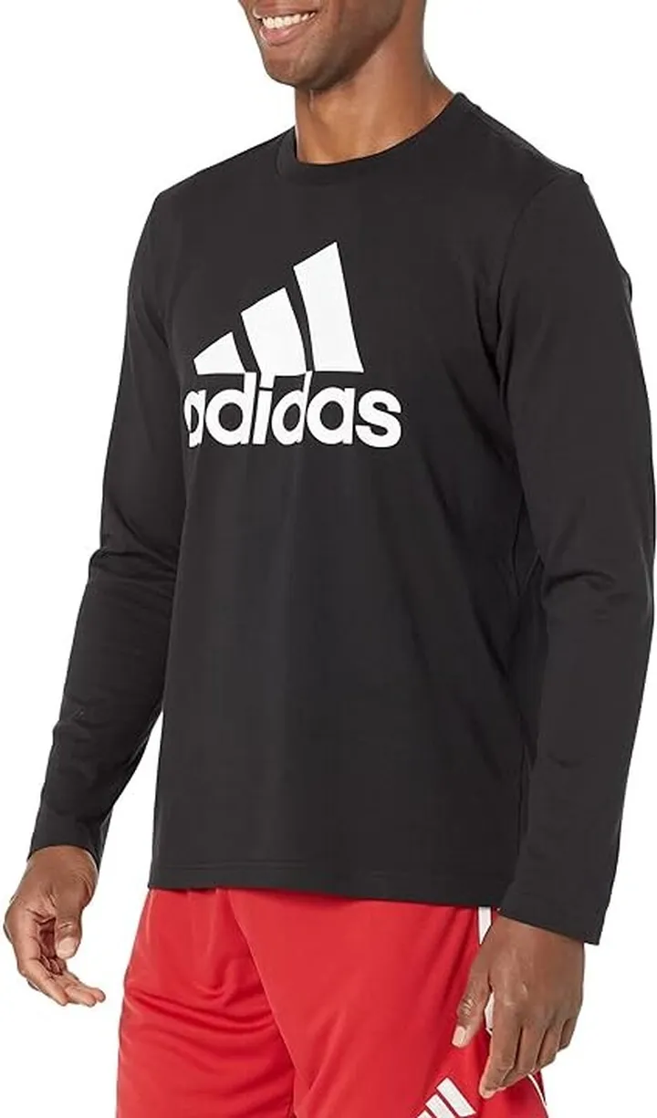 adidas Essentials Long Sleeve Tee (Black) Men's Clothing