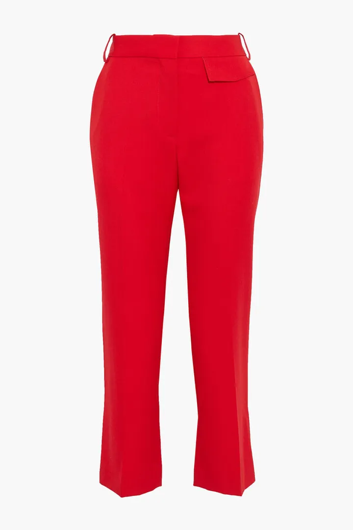 Penelope cropped wool-twill straight-leg pants