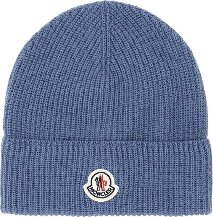 Moncler Logo Patch Ribbed Beanie