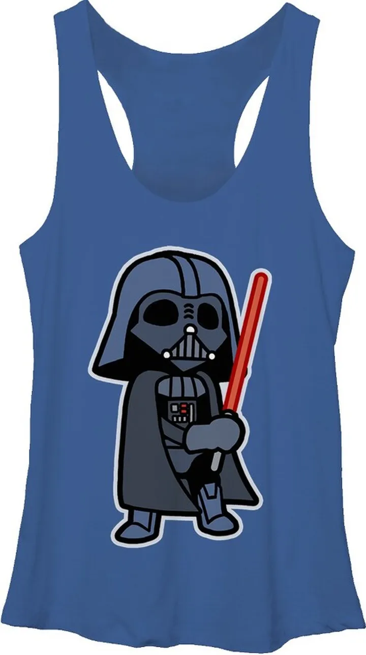 Women's Star Wars Darth Vader Cartoon Racerback Tank Top - Royal Blue Heather - Small