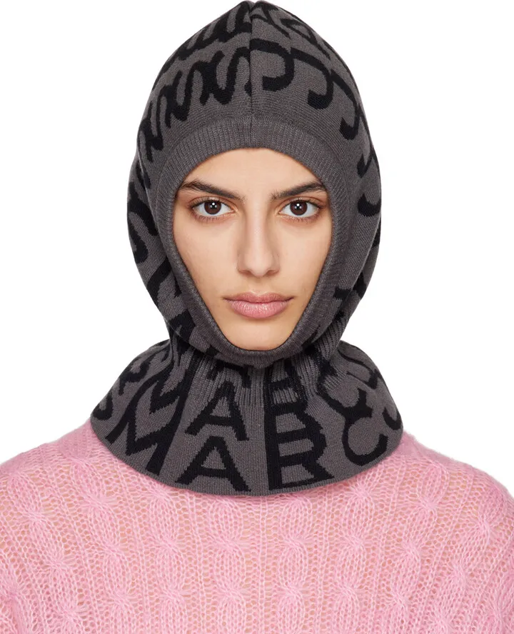 Marc Jacobs Black Monogram Balaclava