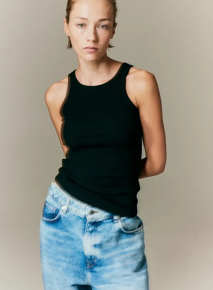 Ribbed Knitted Tank Top