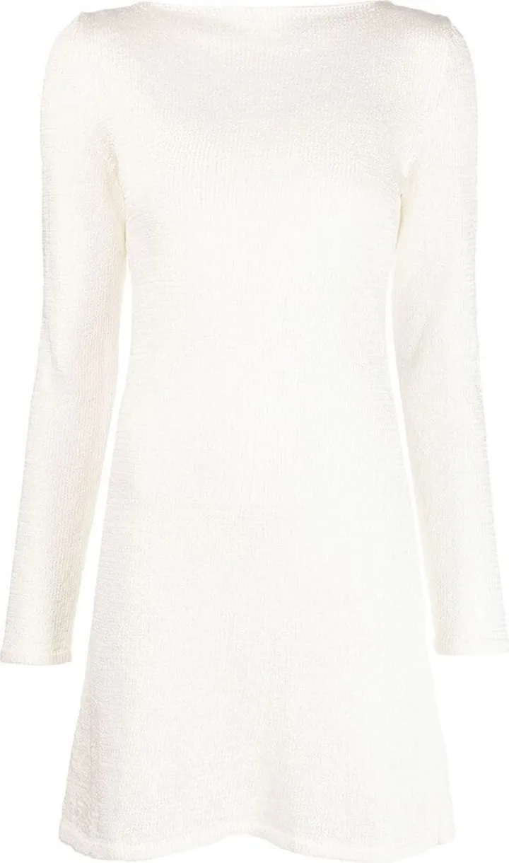 V-back knitted mini dress