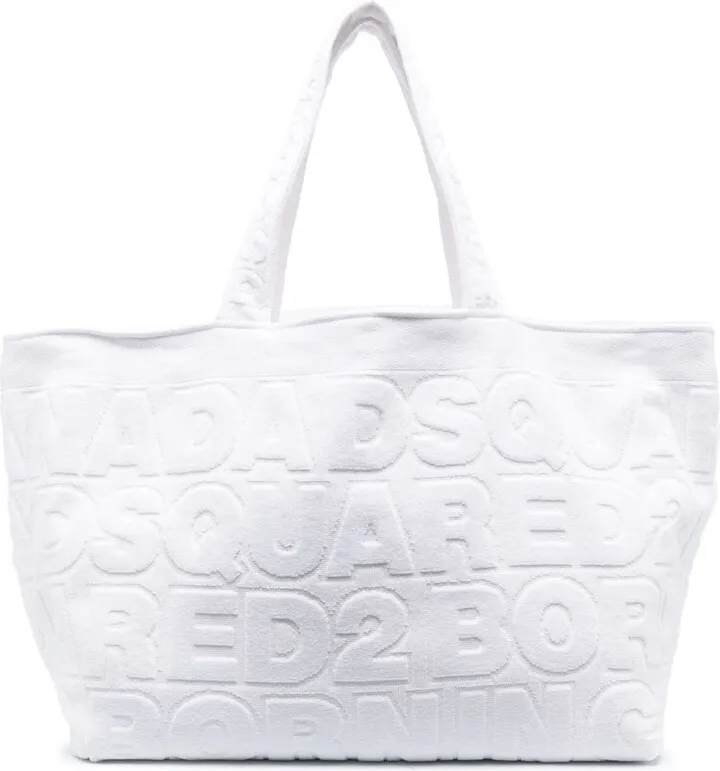 Twin logo-jacquard tote bag