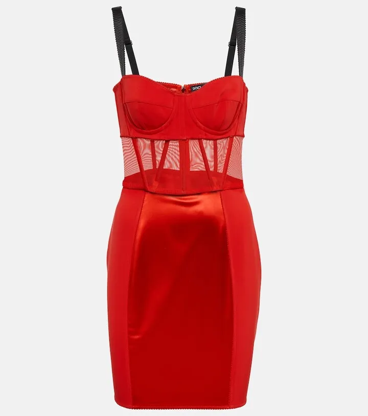 Bustier satin minidress