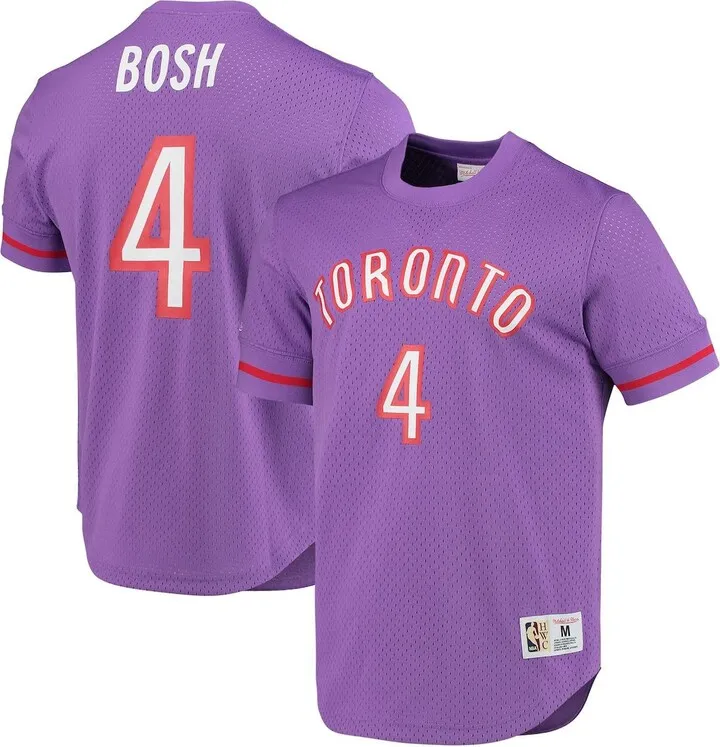 Men's Mitchell & Ness Chris Bosh Purple Toronto Raptors 2003 Mesh Name and Number T-shirt