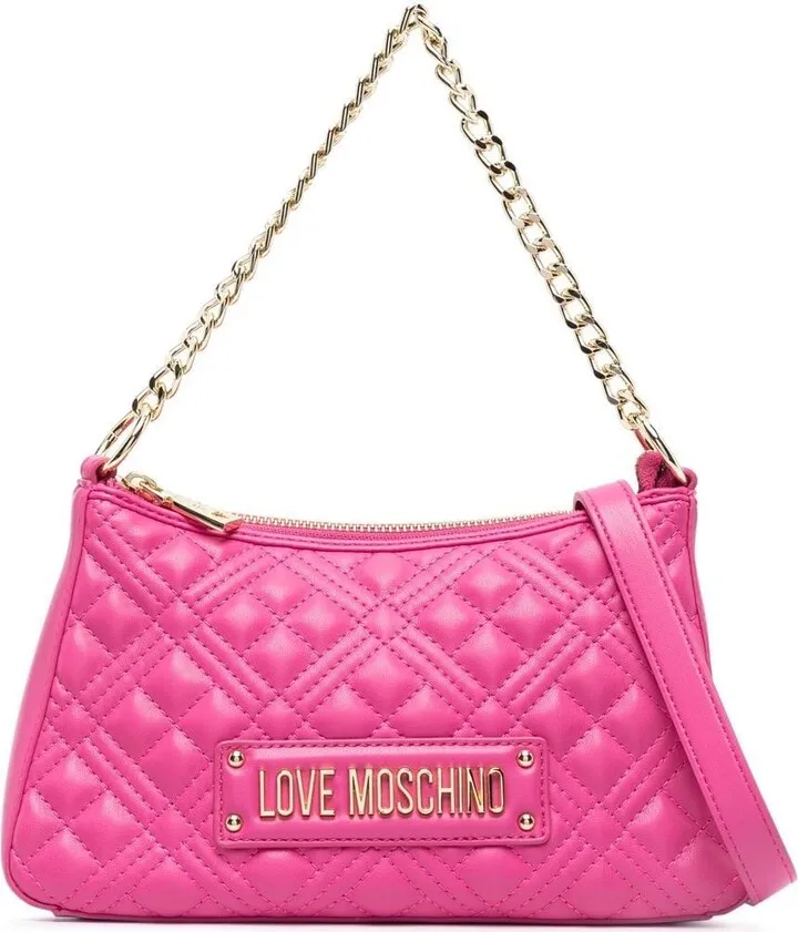 Logo-Plaque Quilted Shoulder Bag