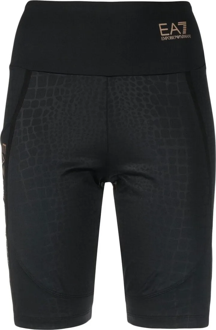 Knee-Length Snake-Print Shorts