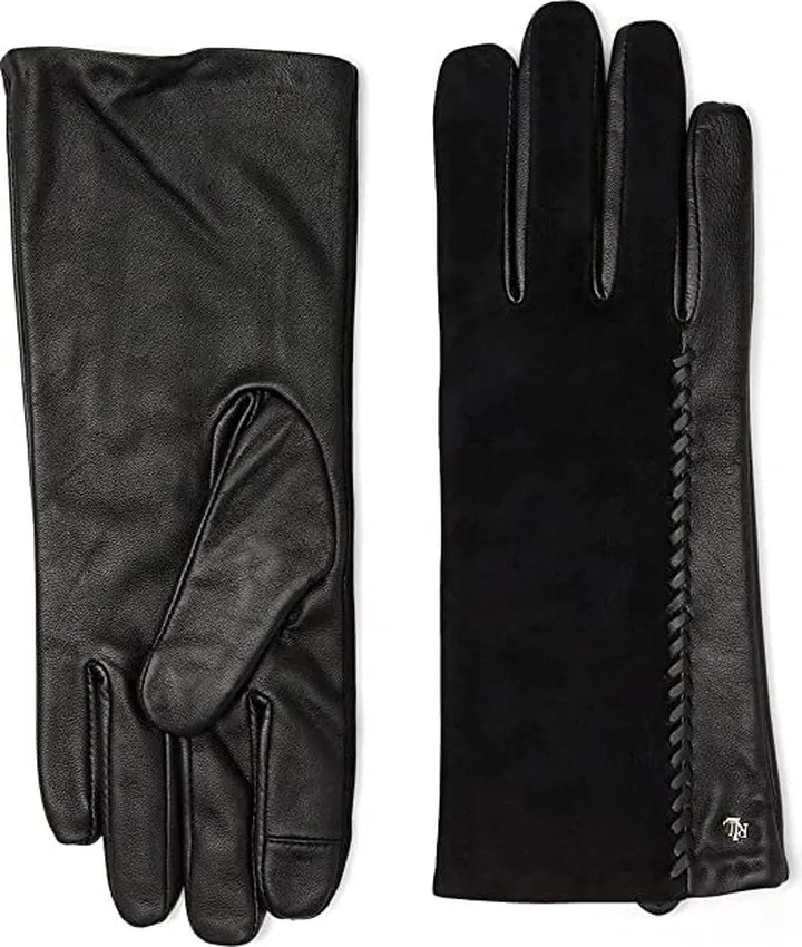 LAUREN Ralph Lauren Leather and Suede Touch Gloves (Black) Liner Gloves