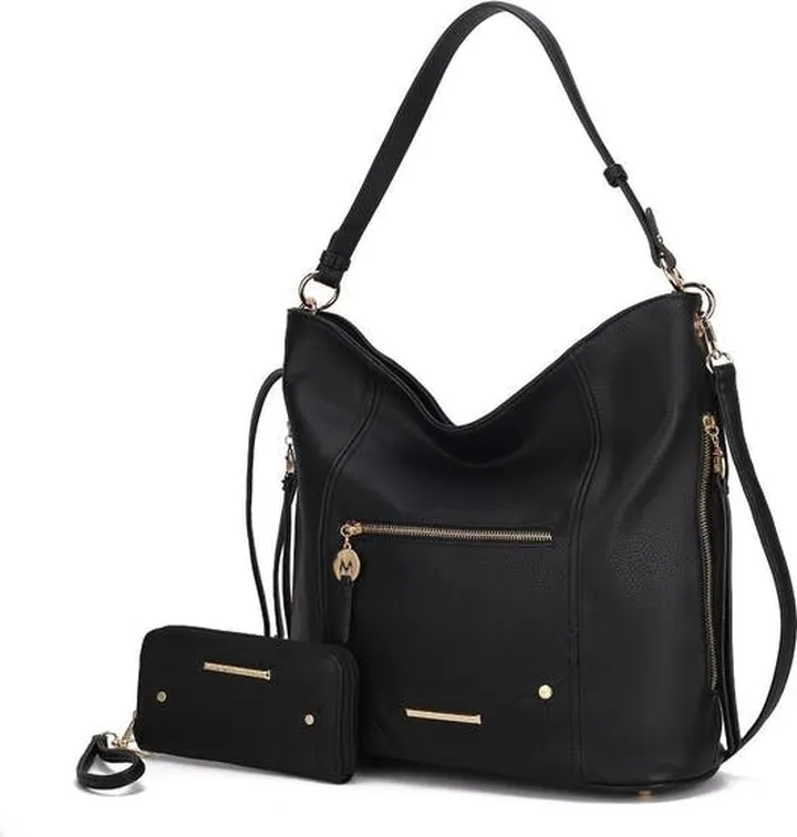 MKF Collection by Mia K Jordina Shoulder Handbag With Matching Wallet - Black