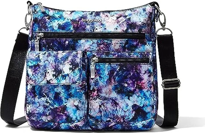 Baggallini Modern Everywhere Slim Crossbody (Black Opal) Cross Body Handbags
