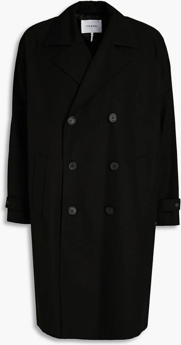 Double-breasted cotton-twill trench coat