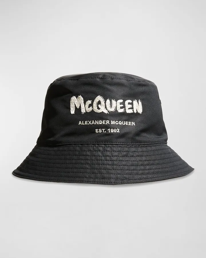 Men's Graffiti Logo Nylon Bucket Hat
