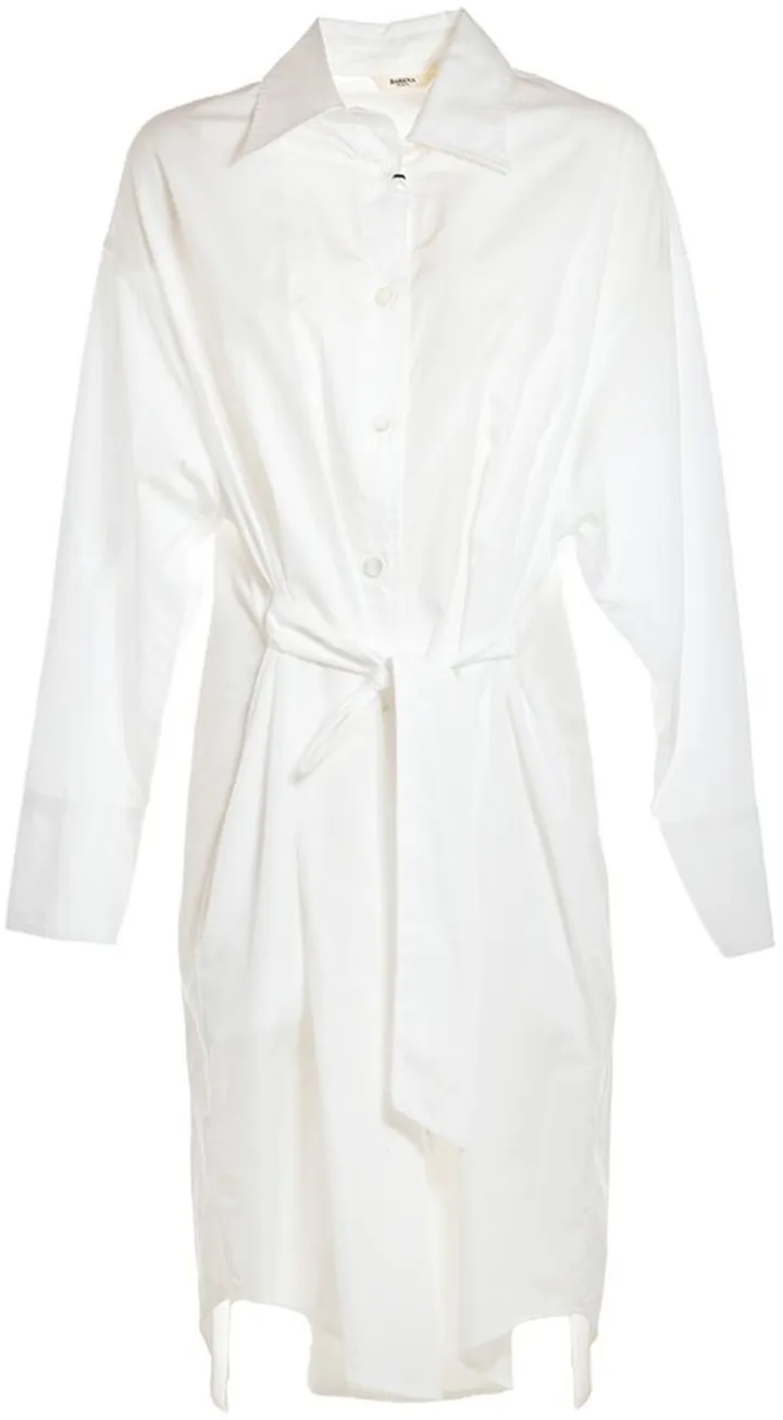 Barena Tie-Waist Buttoned Midi Shirt Dress