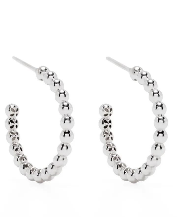 18kt white gold Bohemia plain large hoop earrings