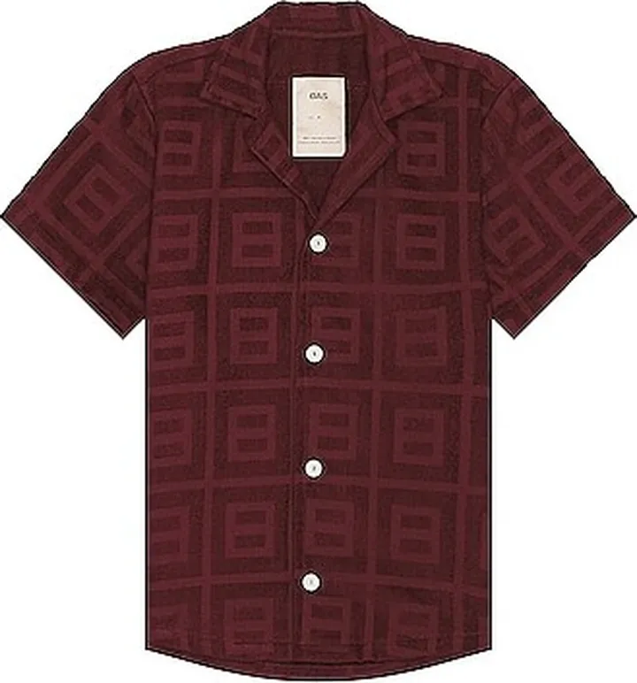 OAS Burgundy Terrace Cuba Terry Shirt in Brick