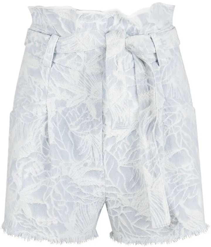 Iro Ena Belted Washed Denim Shorts
