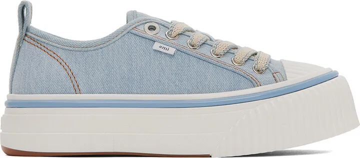 AMI Alexandre Mattiussi Blue Ami 1980 Platform Sneakers
