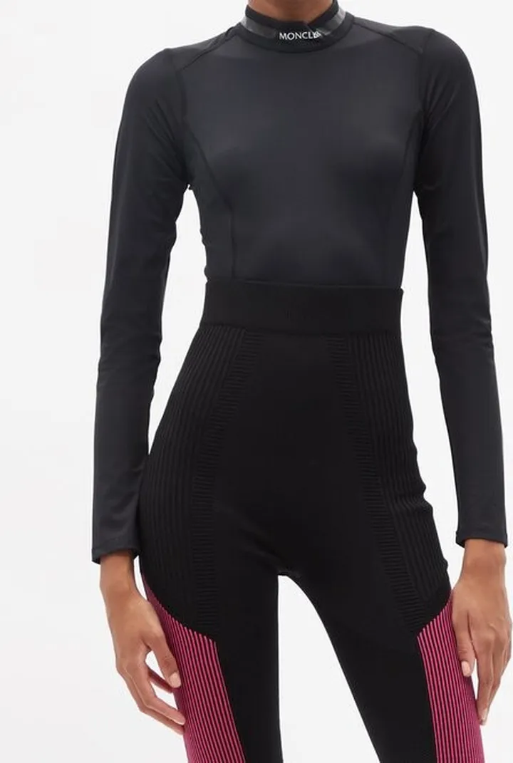 Scoop-back Technical-jersey Bodysuit