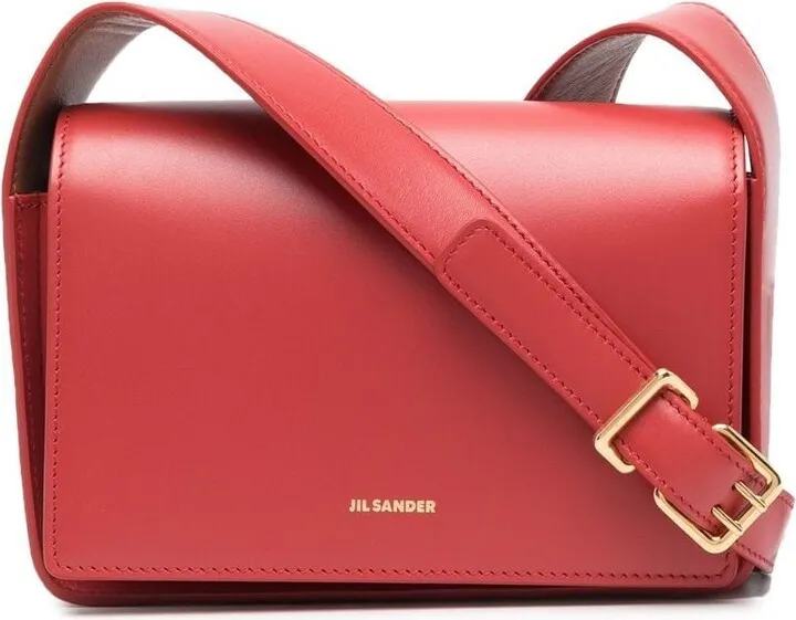 Logo-Stamp Leather Shoulder Bag