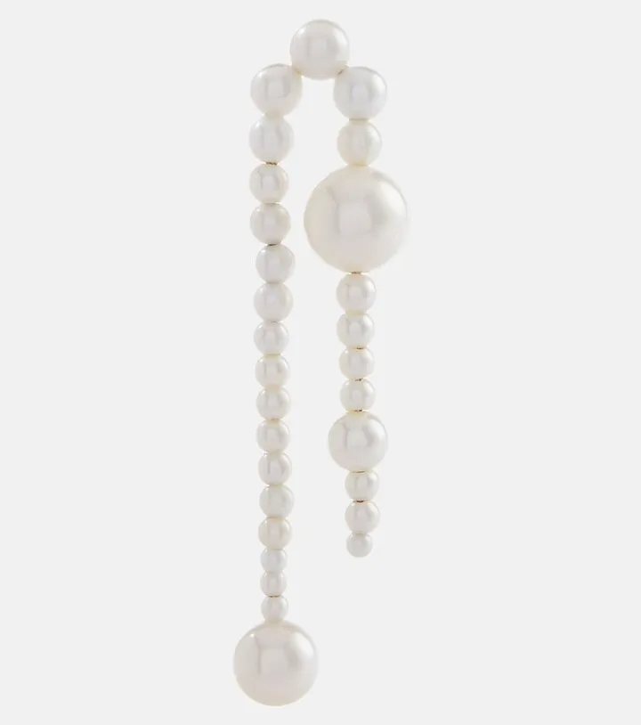Splash Nuit 14kt yellow gold single earring with pearls