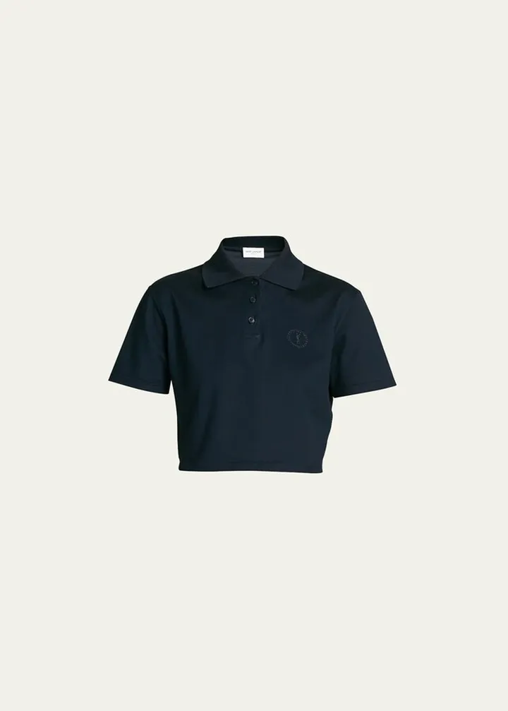 Logo-Embroidered Cropped Polo