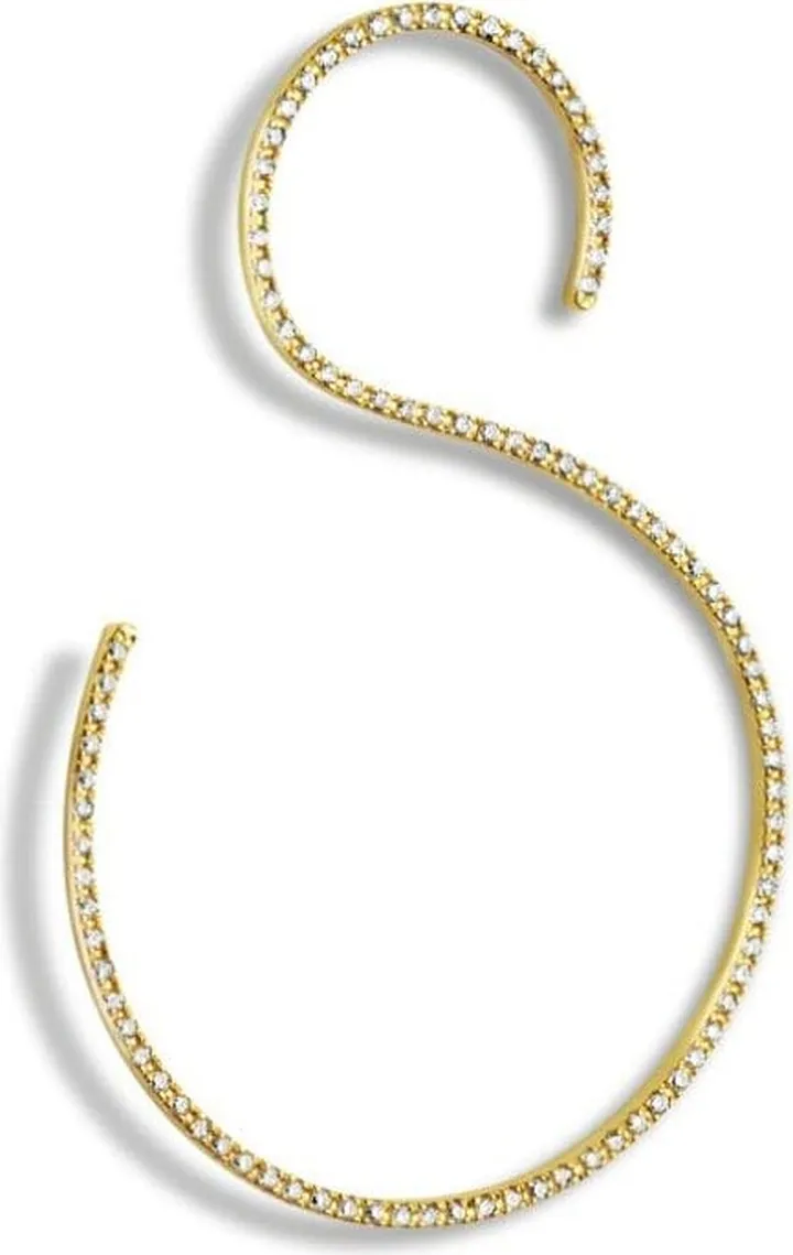 18kt yellow gold S diamond earring