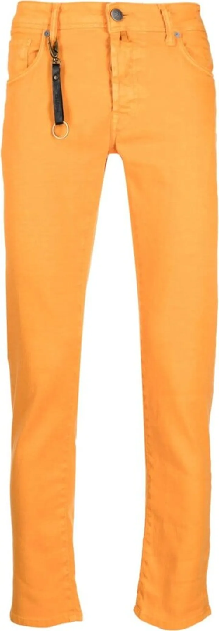 Mid-Rise Slim-Fit Cotton Trousers