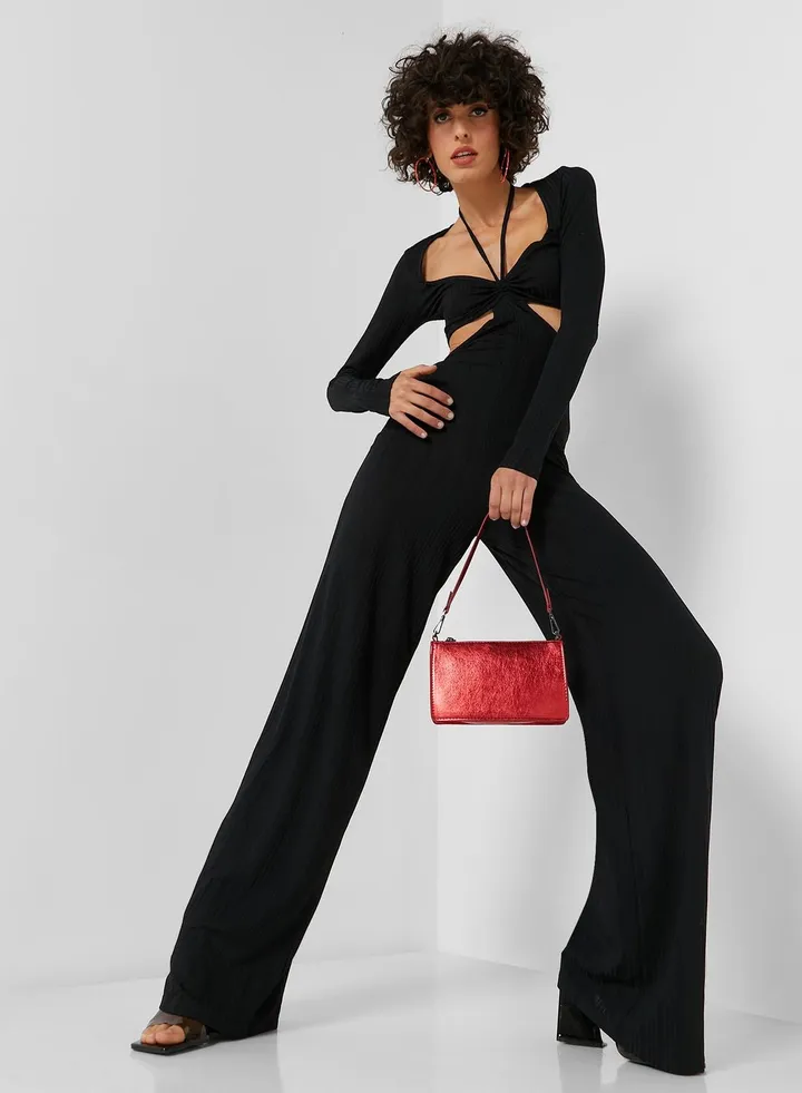 Halter Neck Cut Out Detail Jumpsuit