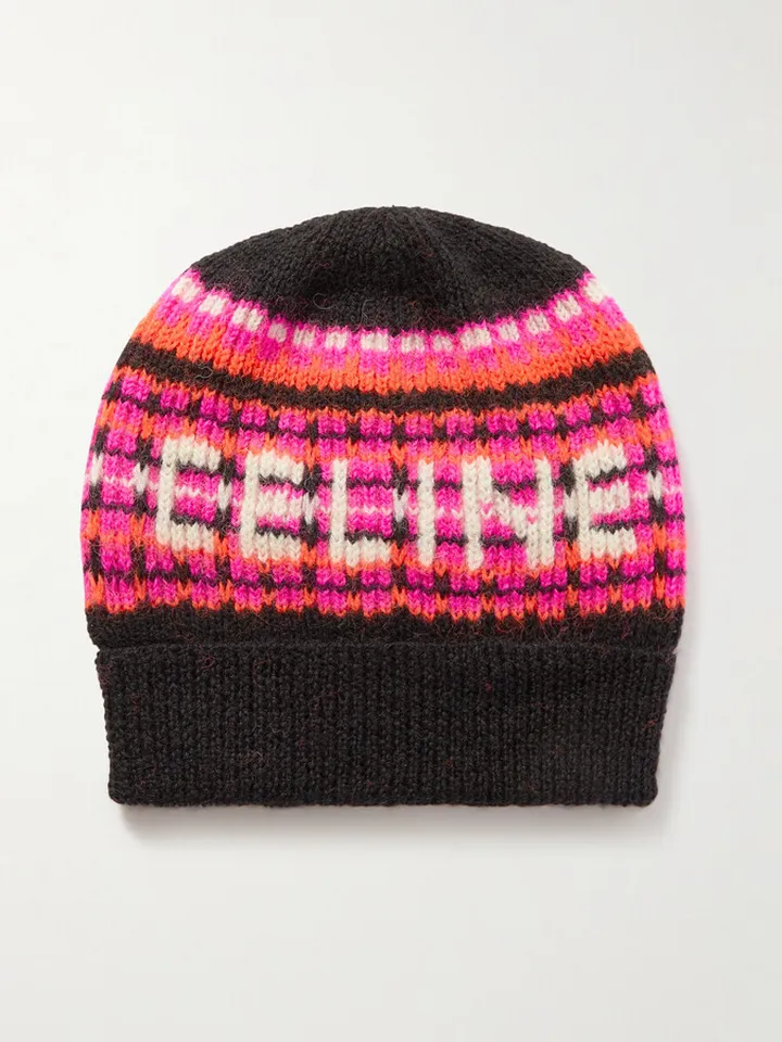 Ribbed Logo-Jacquard Wool Beanie