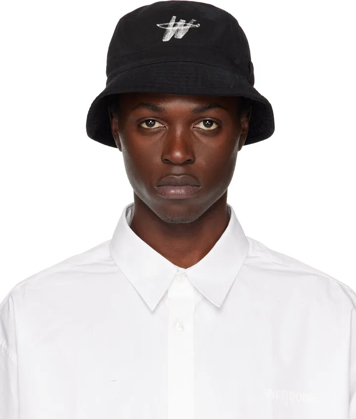 We11done Black WD One Logo Bucket Hat