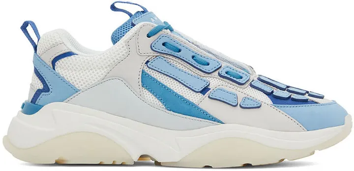 AMIRI White & Blue Bone Runner Low-Top Sneakers