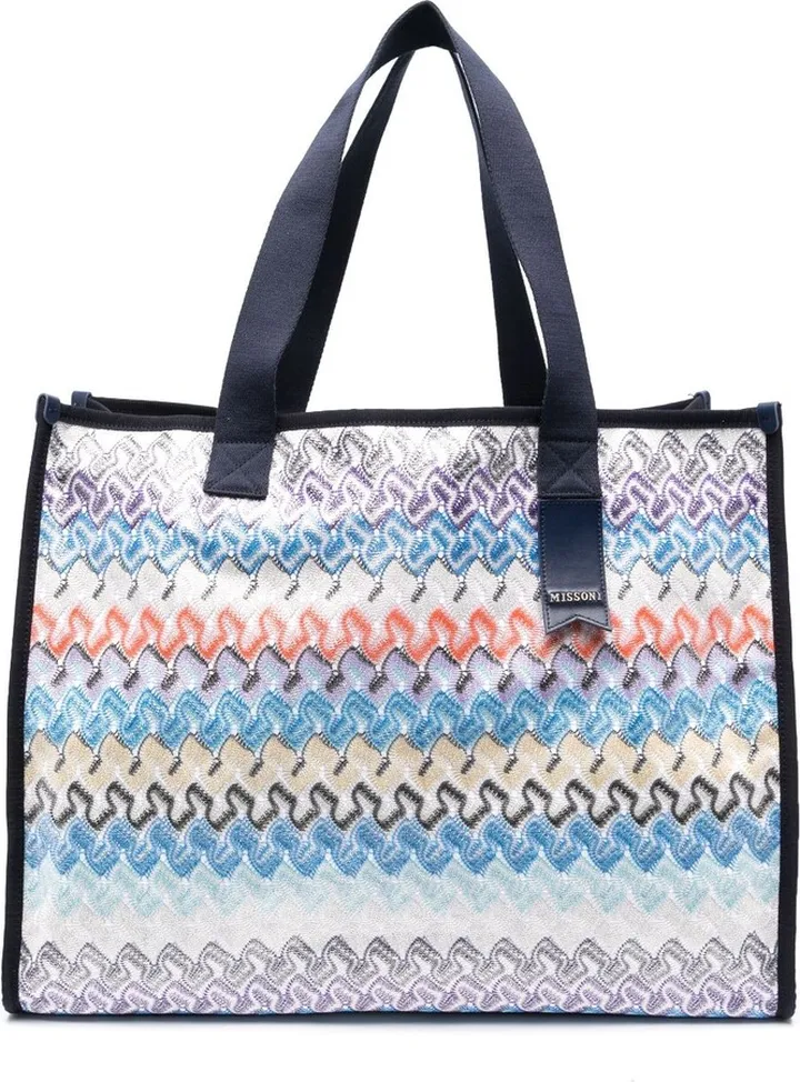 Zigzag-Weave Tote Bag