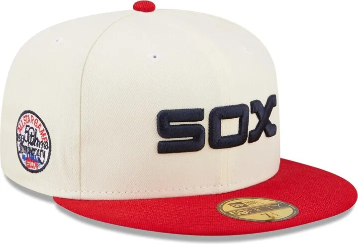Men's New Era White and Red Chicago White Sox Cooperstown Collection 1983 Mlb All-Star Game Chrome 59FIFTY Fitted Hat
