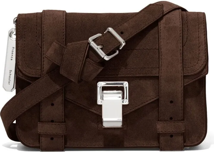 mini PS1 suede crossbody bag