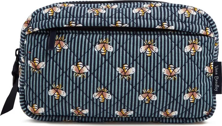 Vera Bradley Women's Recycled Cotton Mini Belt Bag Bees Navy